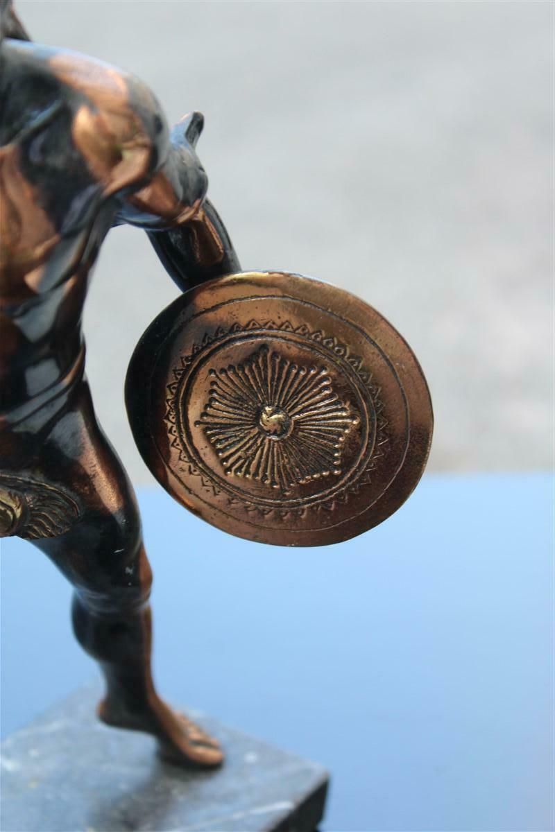 Aged Metal Figurative Sculpture Of Gladiator Roman Warrior 1950s photo 850.0