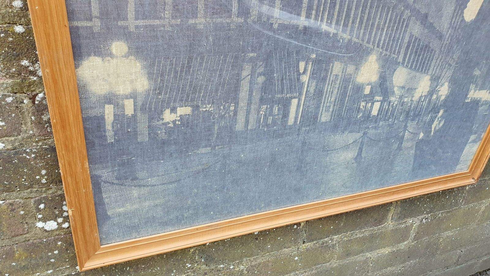 Multi Media Print On Linen/Canvas   Vintage, Large, Framed, Glazed   Townscape photo Art