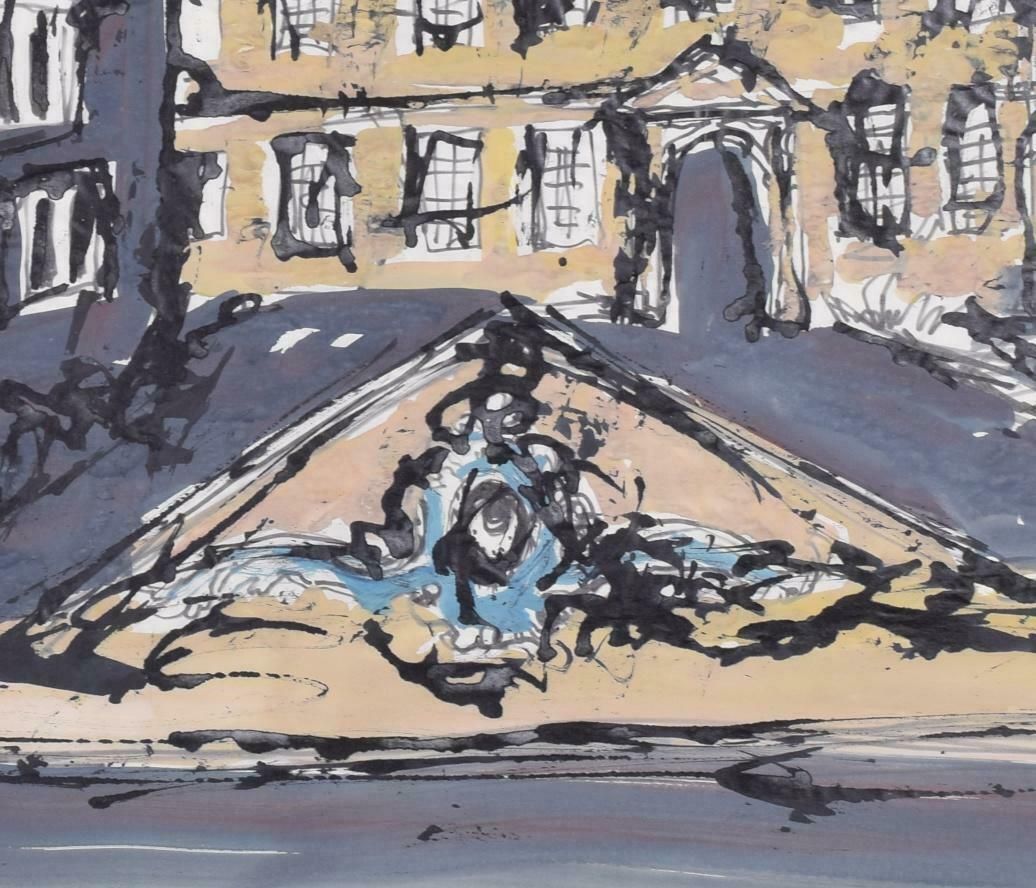 Margaret Souttar Trinity Hall, Cambridge II Painting By Margaret Souttar 1960s photo furniture