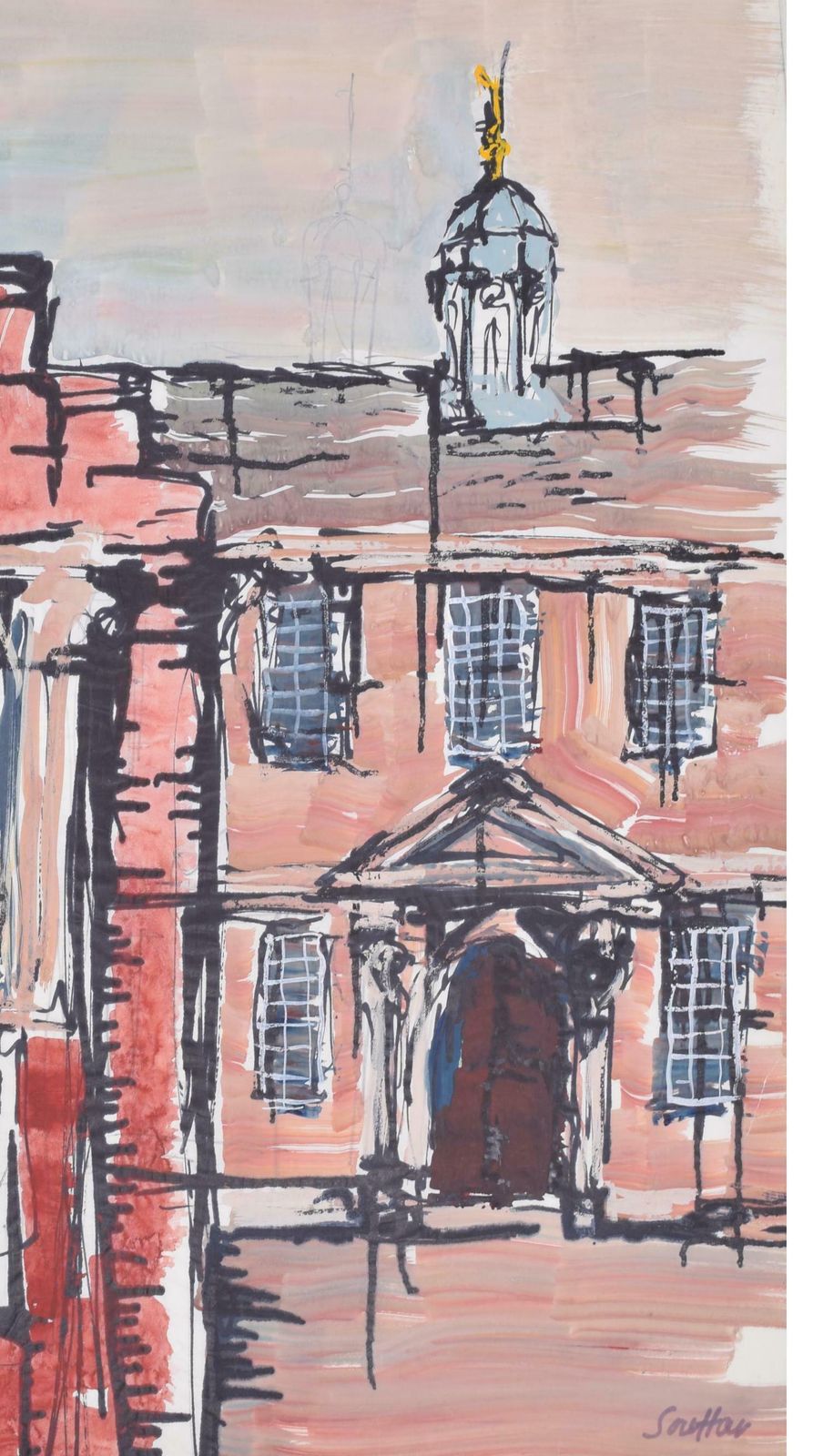 Margaret Souttar Trinity Hall, Cambridge IV Painting By Margaret Souttar 1960s photo furniture