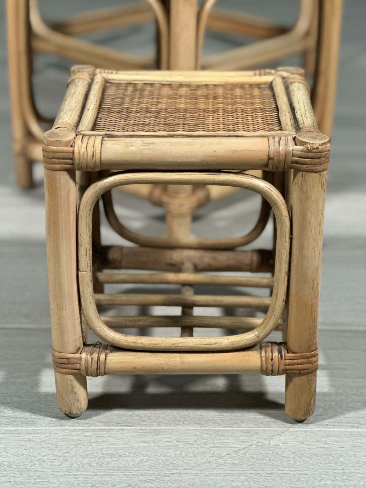 Mid 20th Century Bamboo Nest Of Tables photo vintage