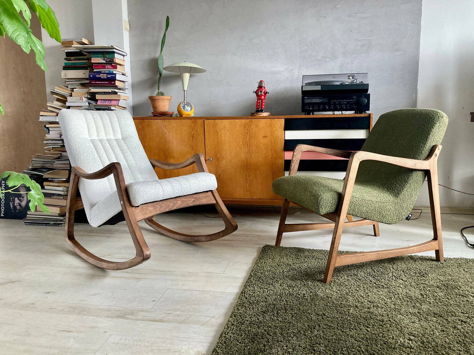Original Mid Century Rocking Chair From Ton, Czechoslovakia, 1960s photo vintage