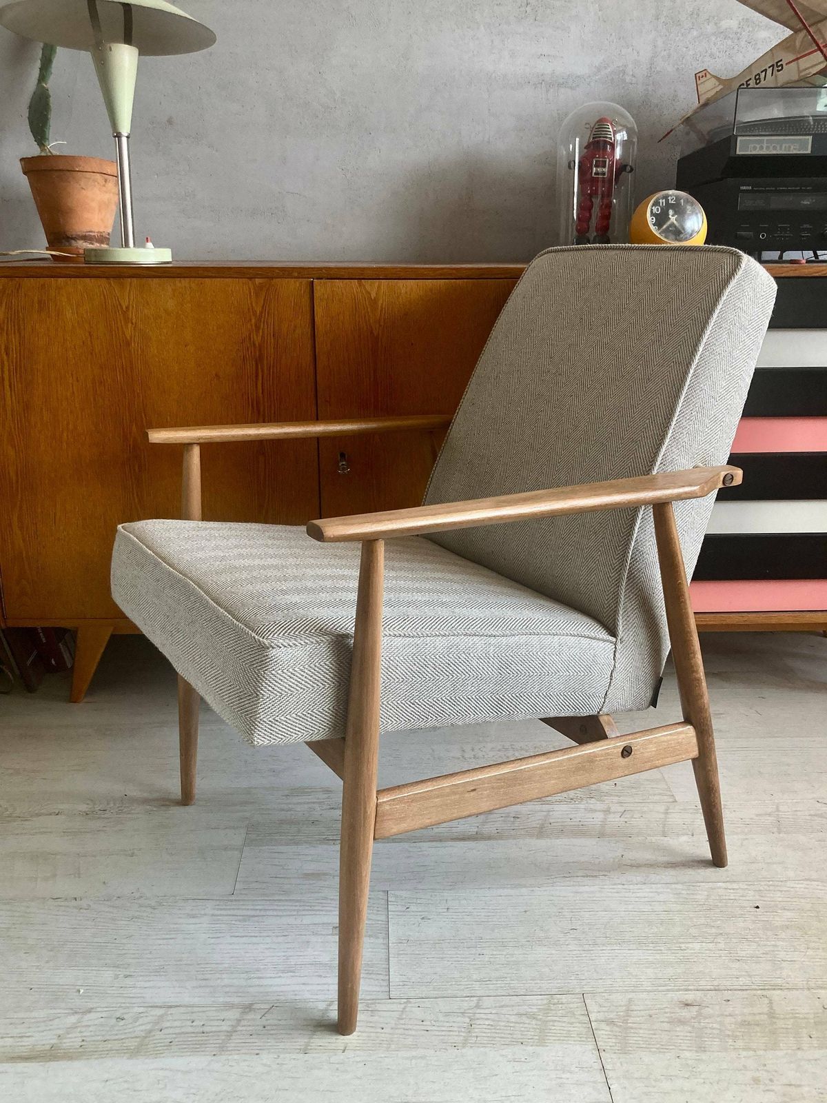 Vintage Polish Armchair 300 190 In 100% Natural Fabric. Personalization! photo for sale