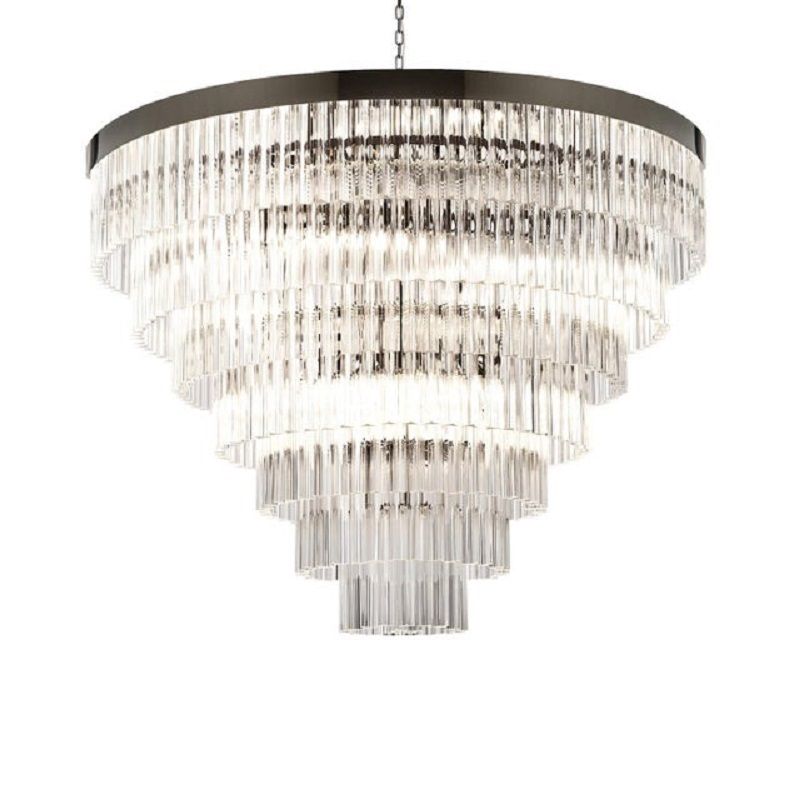 Contemporary “Belt” Triedro Murano Glass Chandelier