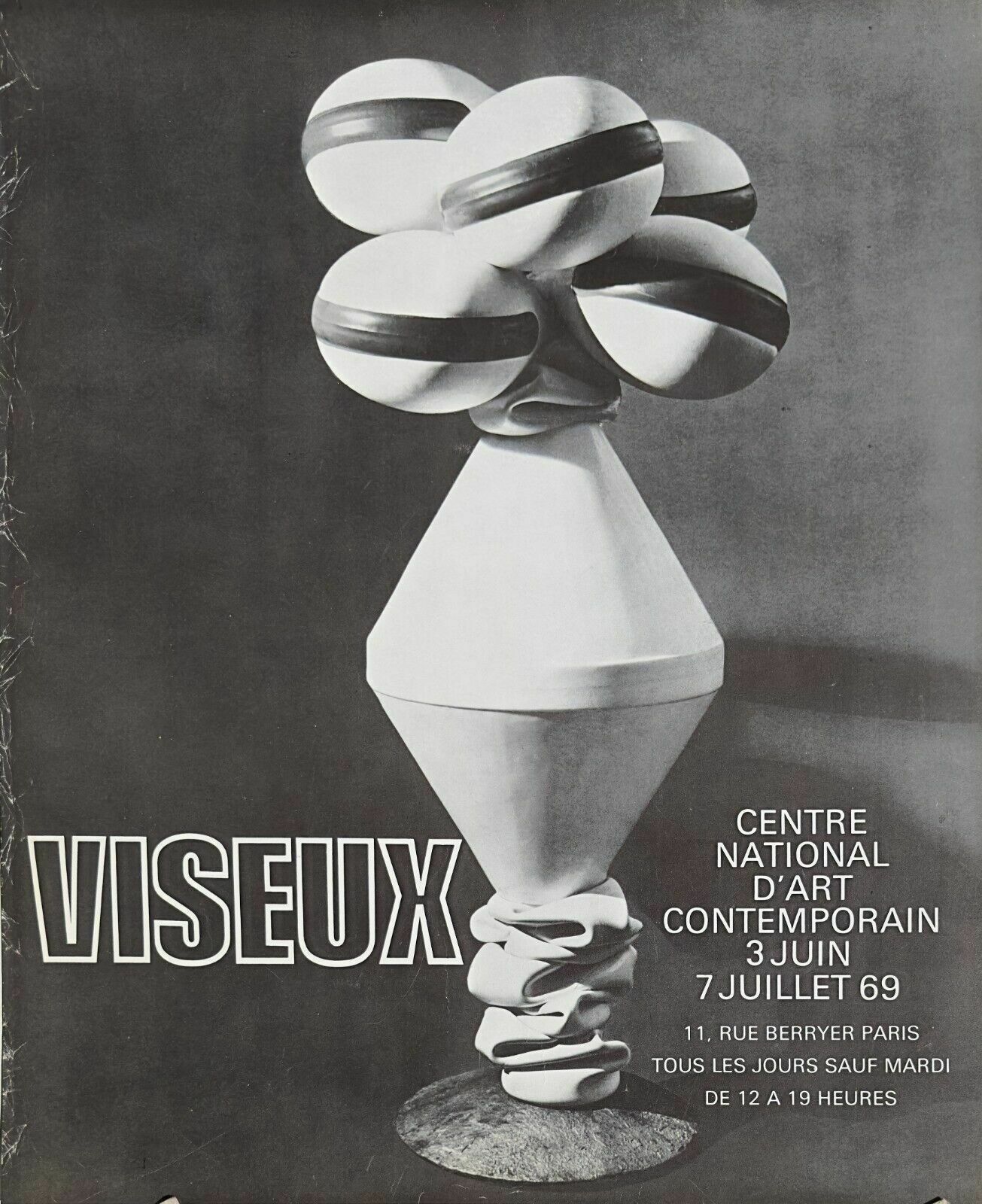 Claude Viseux   Art Poster Exhibition Poster Expo Cnac Paris 1969
