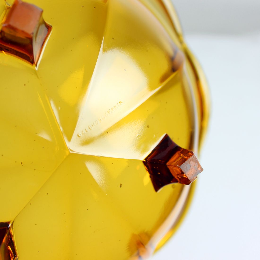 Mid Century Pressed Glass Bowl By Borske Sklo Union, Czechoslovakia 1960s photo vintage
