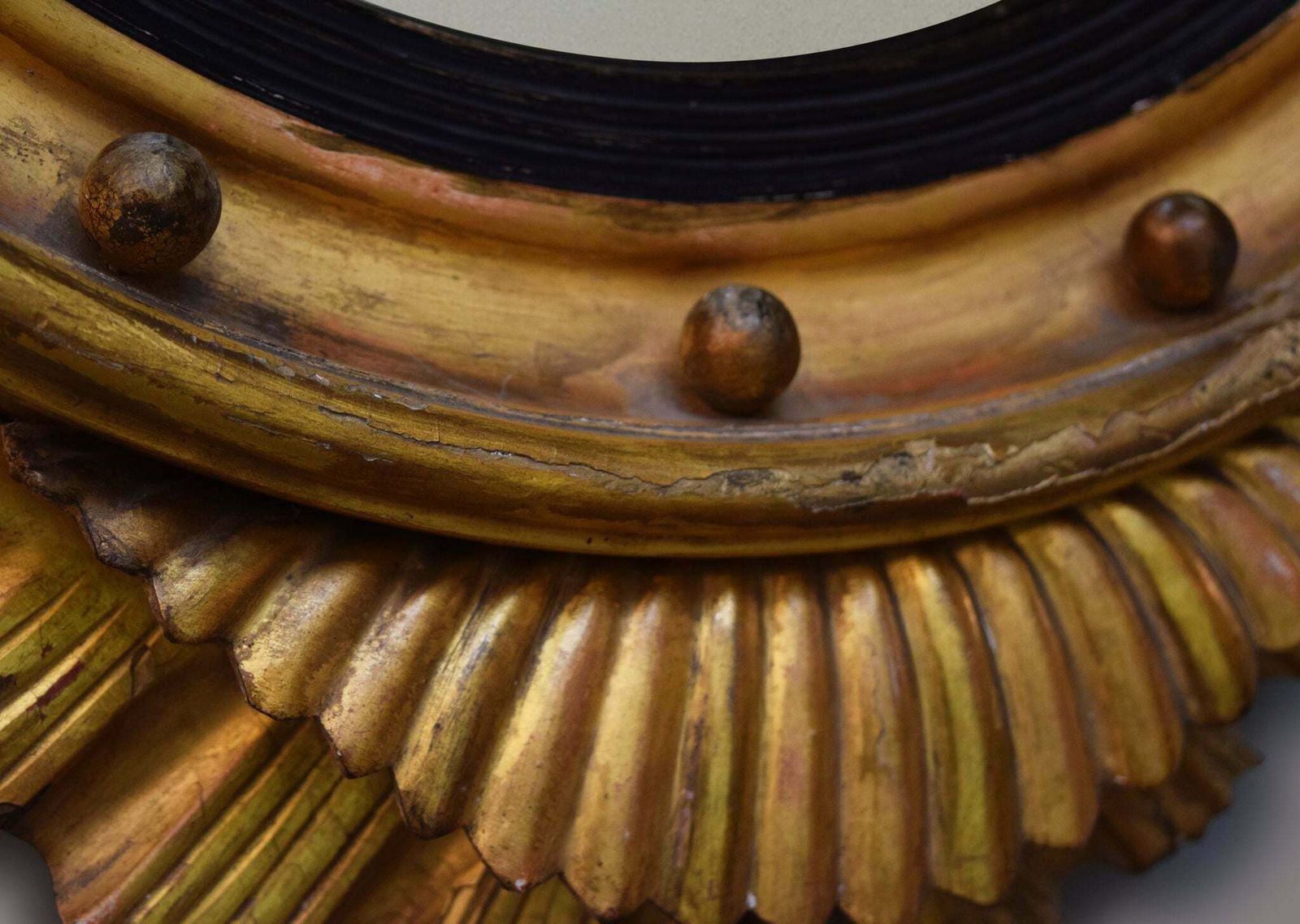 Regency Gilt Convex Mirror, 1800s photo for sale