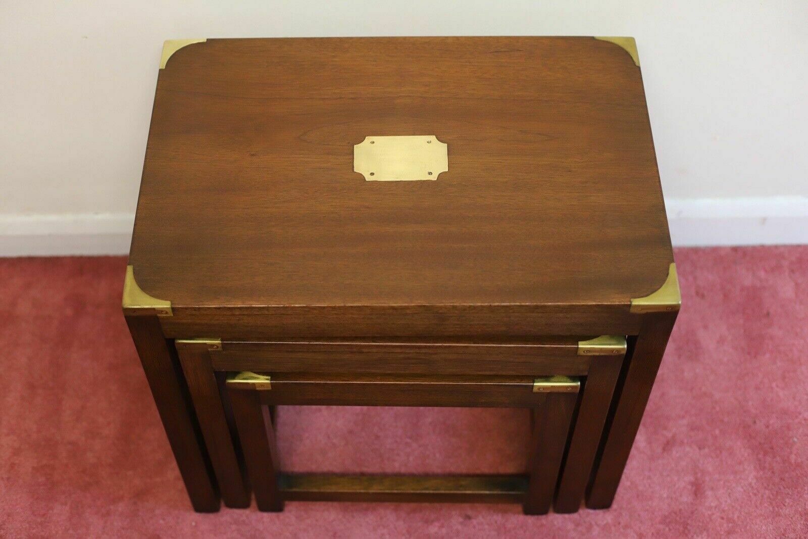 Military Campaign Style Nest Of Three Tables photo Furniture