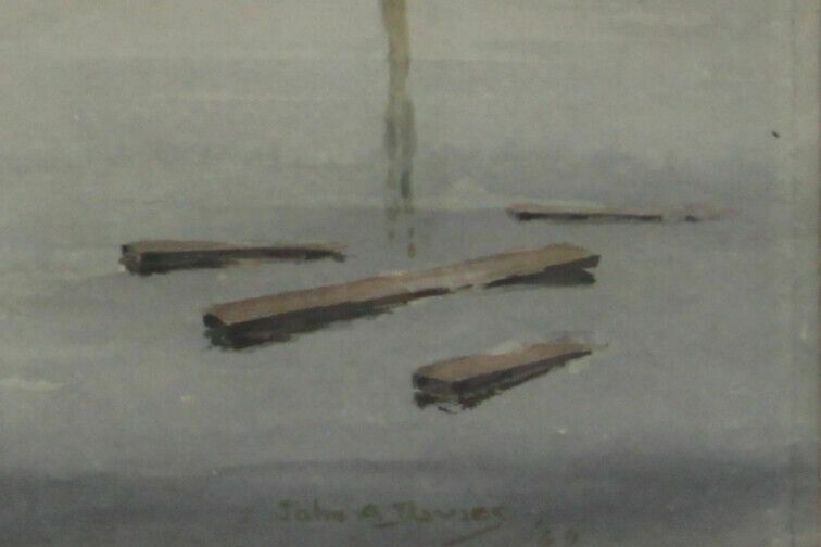 Watercolour By John A. Davies. Titled "At The End Of The Day". photo for sale