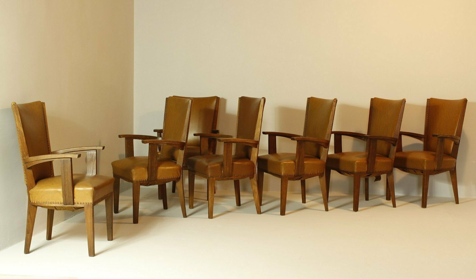 Armchairs By H. Wouda For H. Pander & Zn., 1920s, Set Of 7 photo for sale