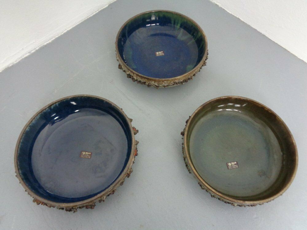 Home Decor Glit Lava Ceramics Bowls & Vases By Ragnar Kjartansson, 1960s, Set Of 7 photo