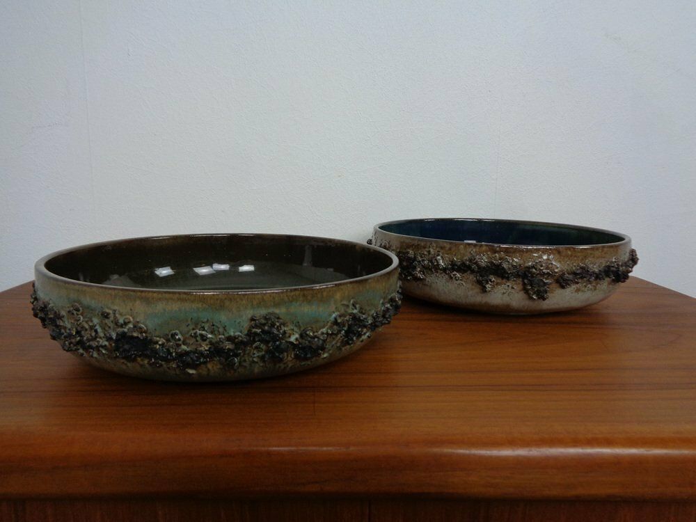 photo vintage Glit Lava Ceramics Bowls & Vases By Ragnar Kjartansson, 1960s, Set Of 7