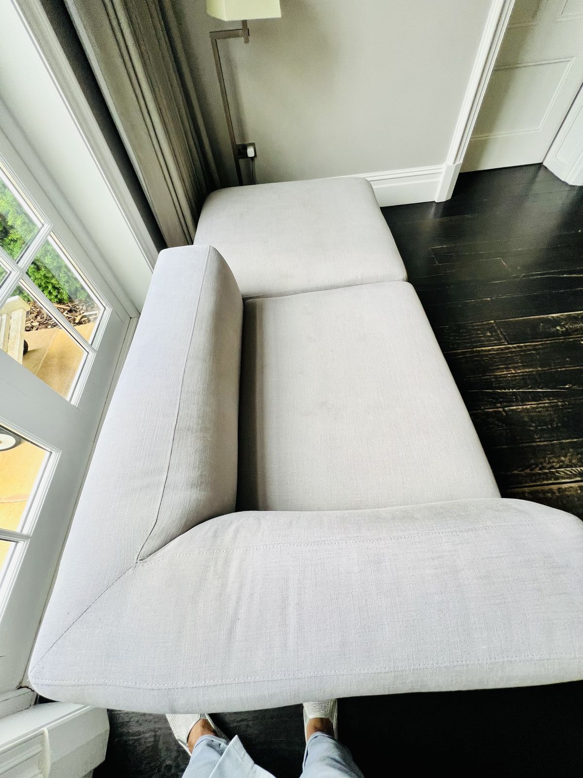 B&B Italia Michel Effe Chaise Longue Sofa In Pale Grey Fabric, Super Comfortable photo vinterior