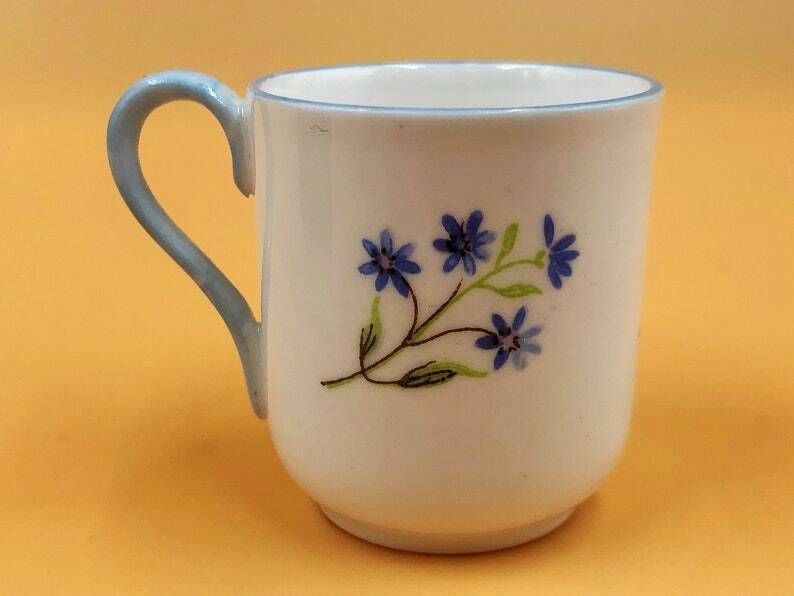 Shelley China Blue Rock Miniature Cabinet Demitasse Cup & Saucer. Duo. No. 13591. photo Home Decor