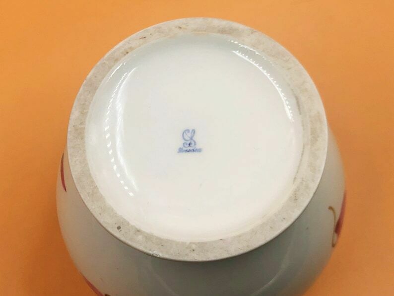 Dresden Porcelain Carl Thieme Hand Painted Jardiniere / Plant Pot. C1920.   Free Uk Post. photo vintage