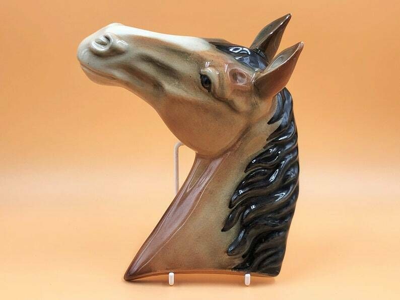 Vintage Bretby Pottery Wall Plaque Horse Figurine / Ornament. photo furniture