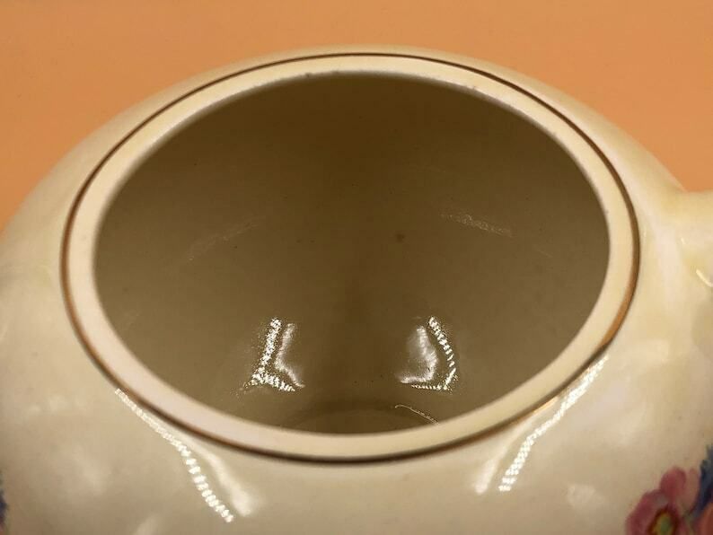 Clarice Cliff Radiance Design Honeyglaze 1 Pint Globe Teapot, Creamer And Sugar Bowl Set. C1930. No. 10436. photo vintage