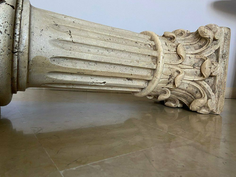 Corinthian Travertine Columns, Italy, 1940s, Set Of 2 photo vintage