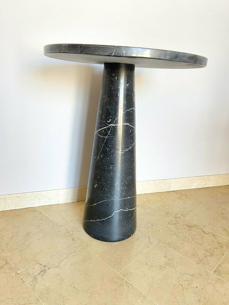 Italian Angelo Mangiarotti Style Black Marble Marquina Coffee Table For Skipper, 1971 photo vinterior
