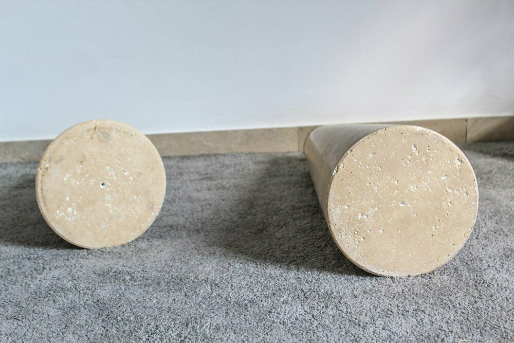 Travertine Tables By Angelo Mangiarotti, Italy, 1970s, Set Of 2 photo furniture