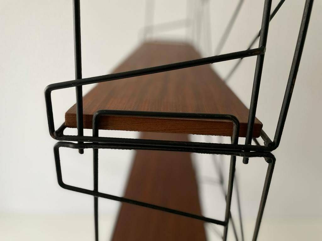 photo for sale Italian Design Wire Structured Self Standing Shelf Unit With 3 Shelves And 1 Magazine Rack, 1960s, Italy
