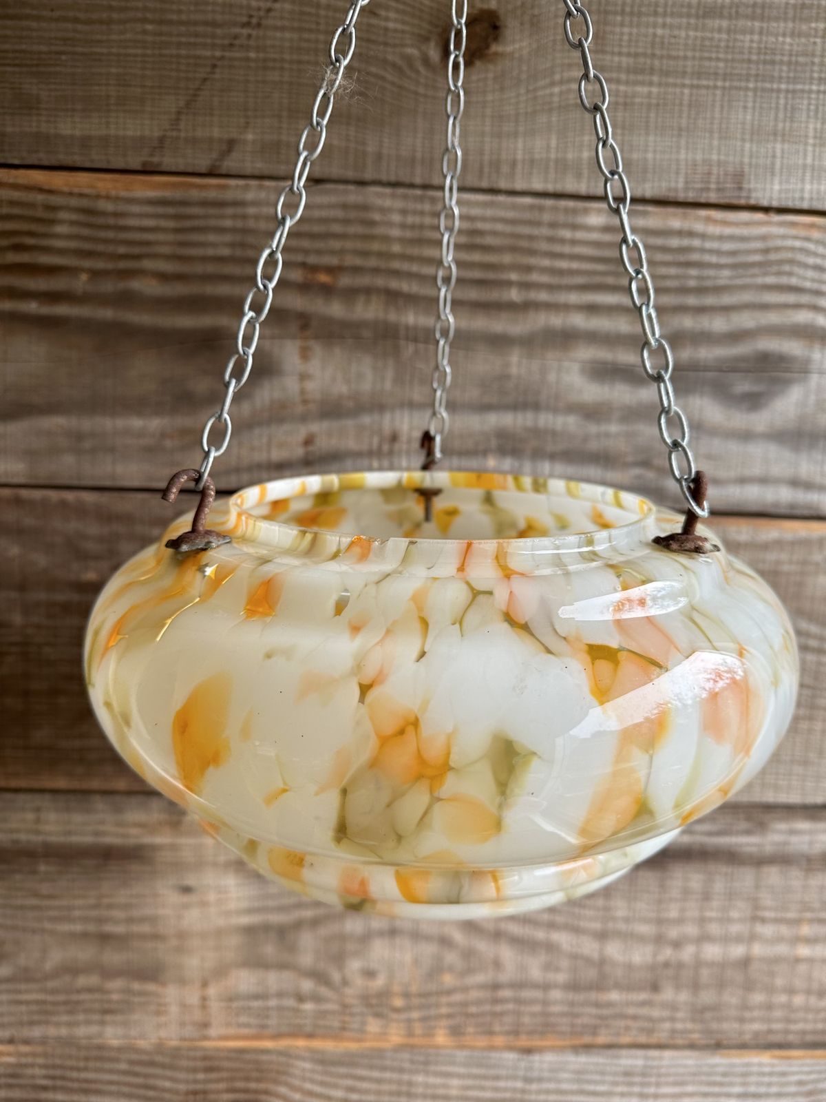 Art Deco Flycatcher Plafonnier Pendant Light Shade In Orange, Green And White photo furniture