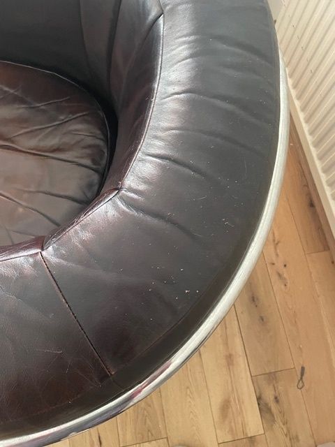 Zanotta "Onda" Leather  And Chrome Armchair photo Furniture