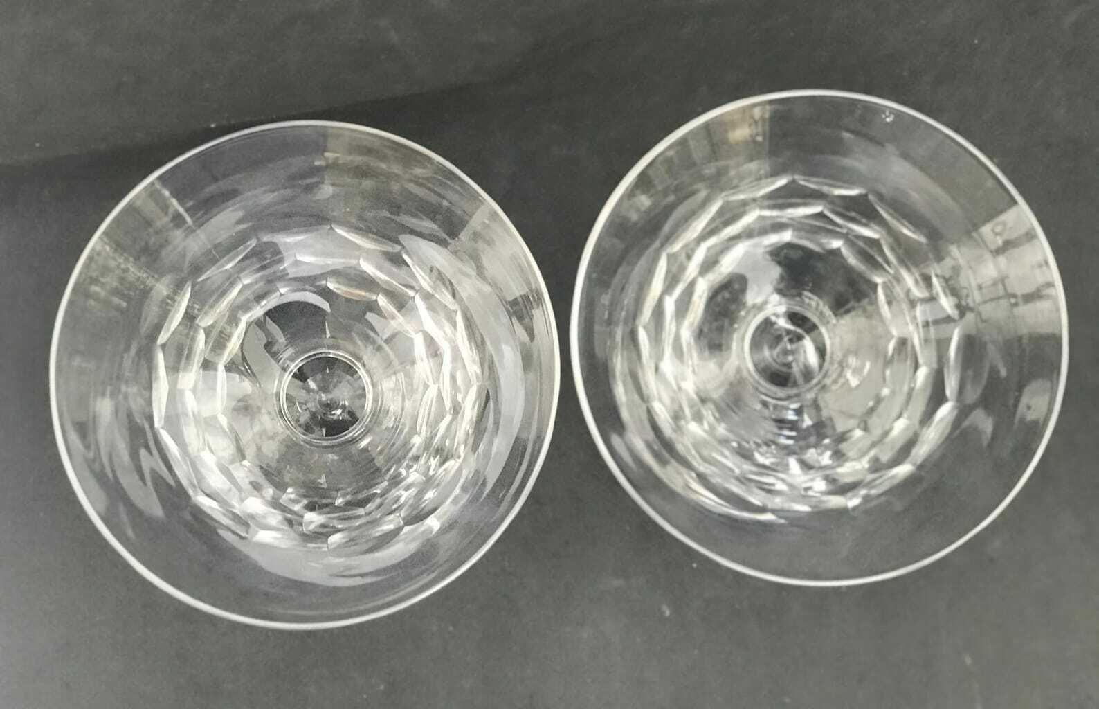 Champagne Glasses Set 2 Crystal Val Saint Lambert Ecailles Cocktail Low Sherbet Coupes 1920s Art Deco Vintage Bar Cart Wedding Decor Gift photo 170.0