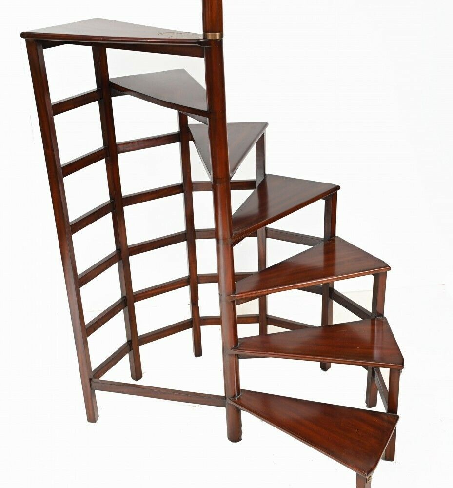 Regency Library Ladder English Mahogany Book Study Furniture photo for sale