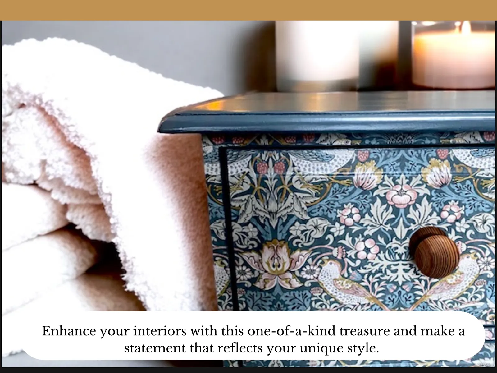 Upcycled Pine Chest Of Drawers, William Morris Print , Living Room, Dining Room, Hall , Kitchen Storage. photo furniture