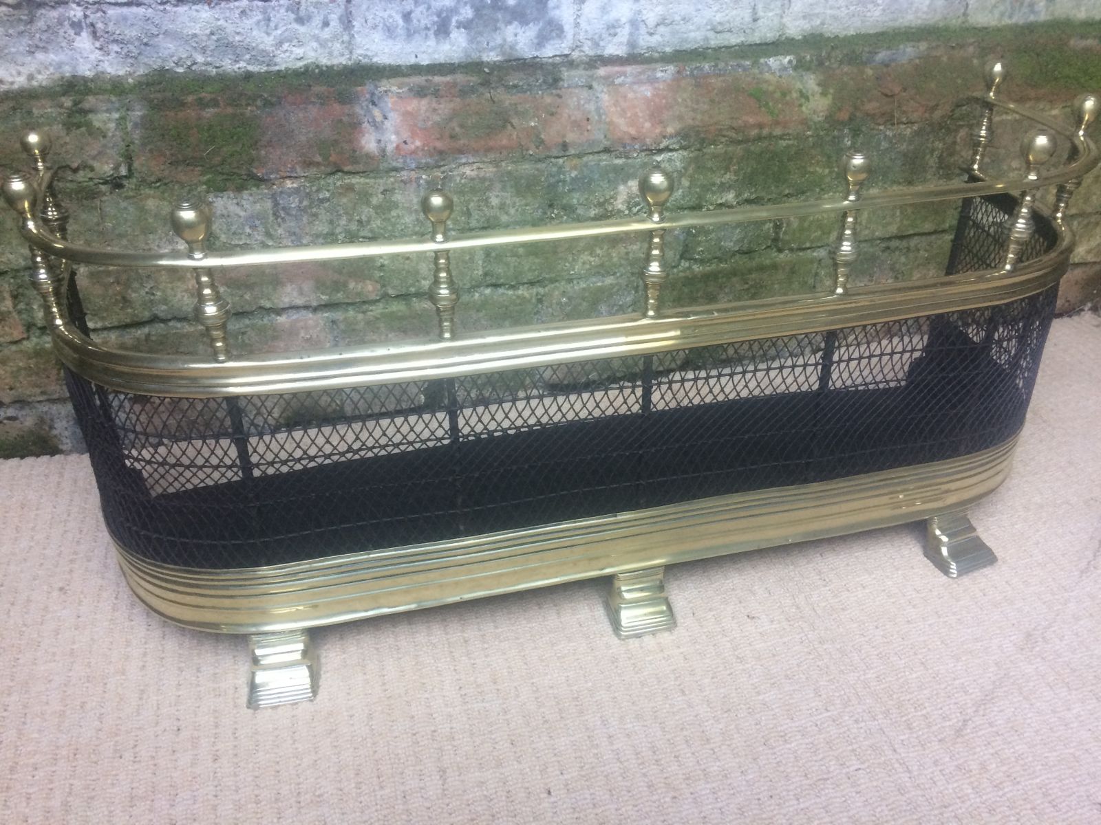 Victorian Brass Fire Guard, 1800s photo furniture
