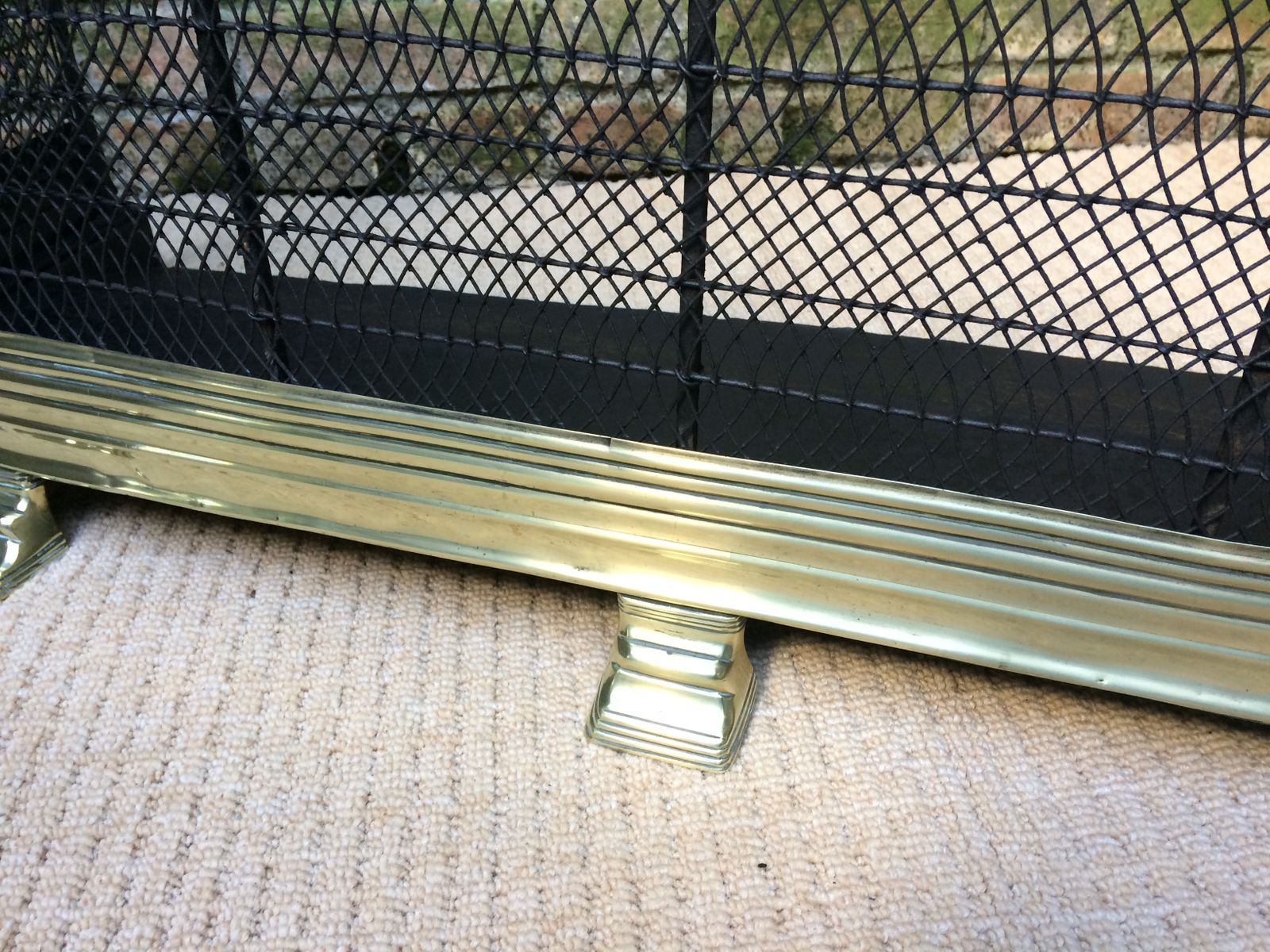 Victorian Brass Fire Guard, 1800s photo vinterior