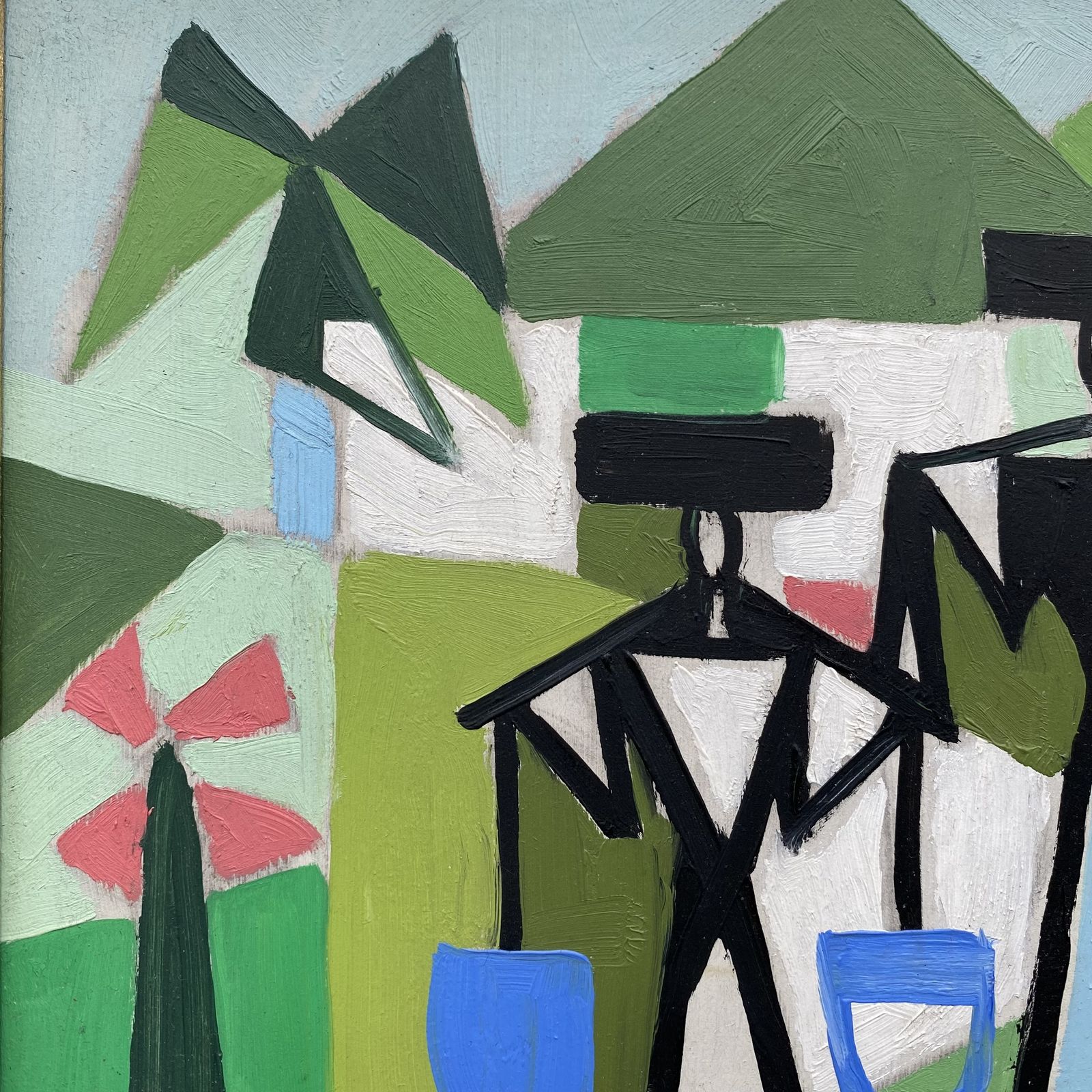 Swedish Modernist Mid Century Painting By Laila Prytz photo for sale