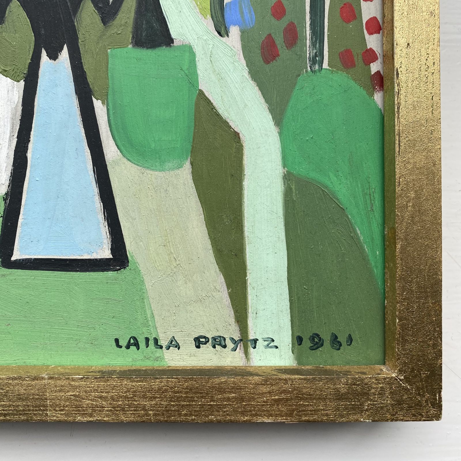 Swedish Modernist Mid Century Painting By Laila Prytz photo vintage