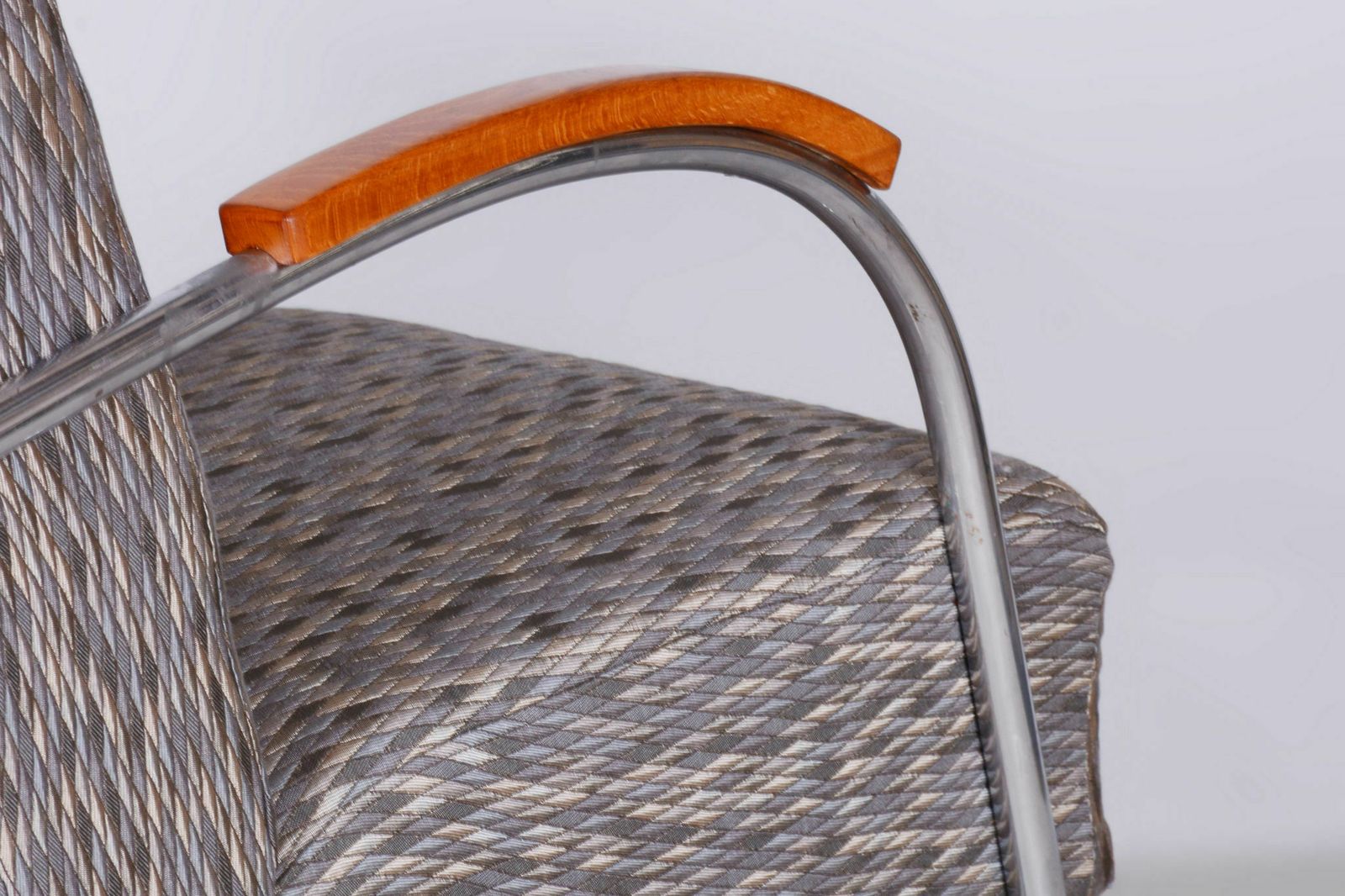 Restored Bauhaus Armchair, By Mücke Melder, Original Upholstery, Czech, 1930s photo vintage