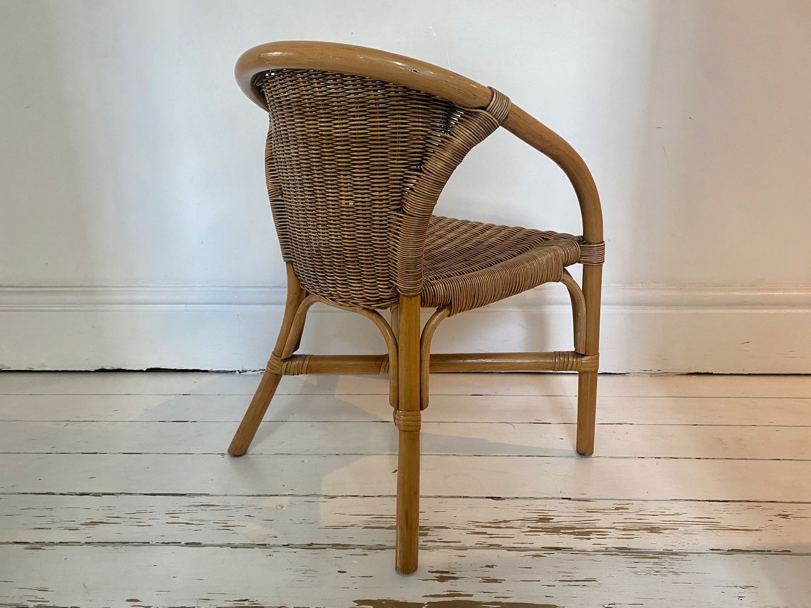 Childs Bamboo And Rattan Armchair photo vintage