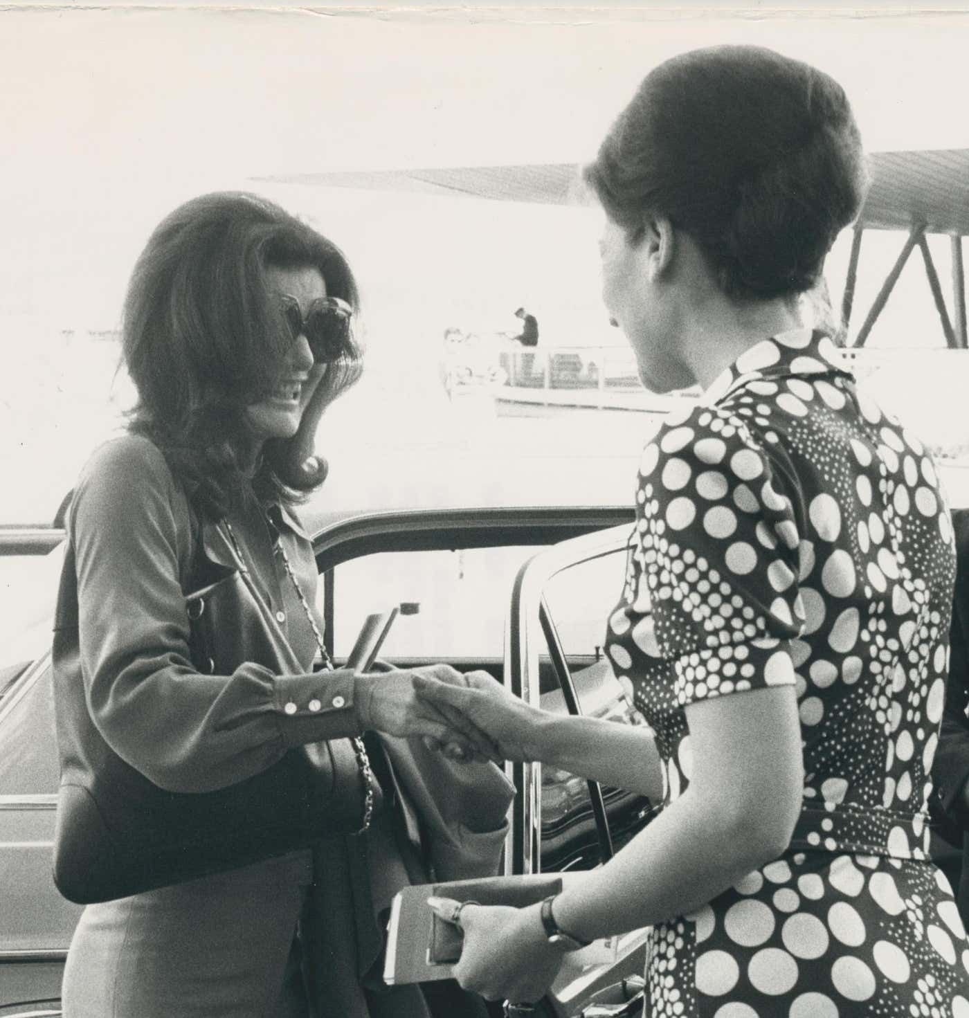 Michel Ginies Jackie Kennedy At The Airport In Paris, France, Circa 1970s photo furniture