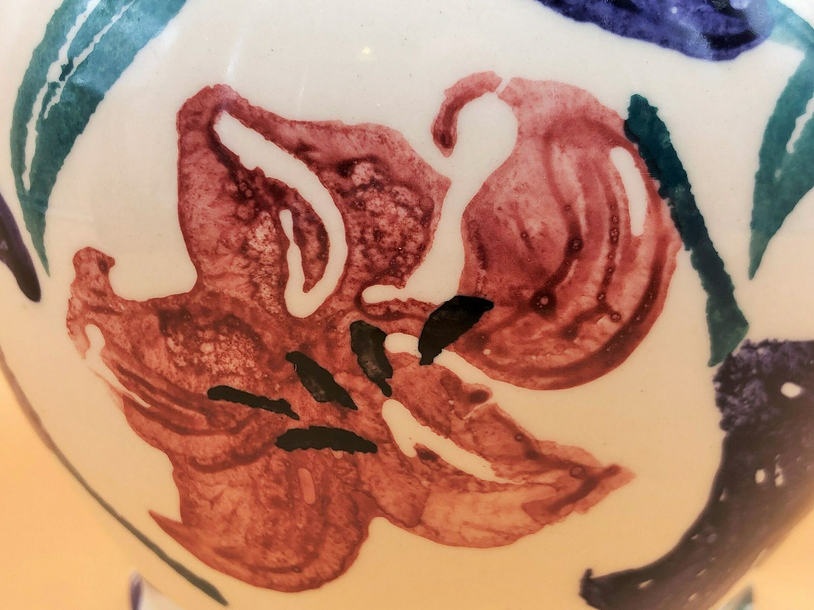 Emma Bridgewater Pottery Purple And Pink Spongeware Lilies 1.5 Pint Jug / Pitcher. C1989   90.   Free Uk Post photo vinterior