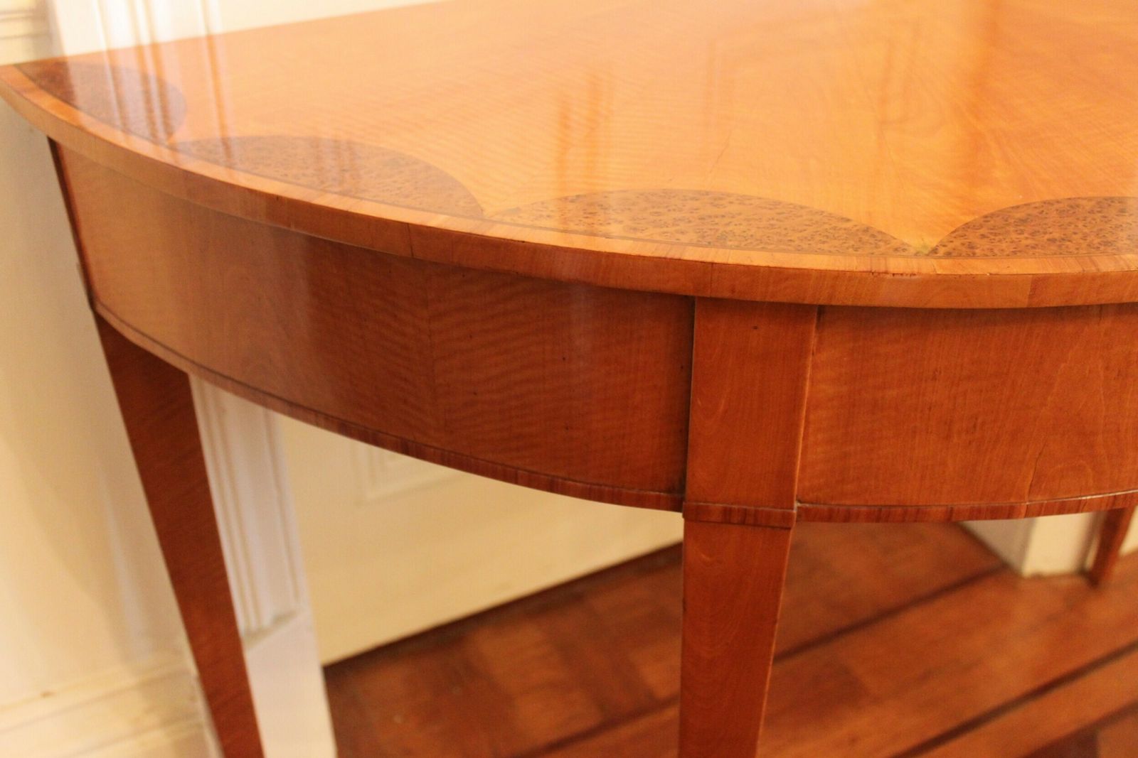 An Early 19th Century Satinwood Demi Lune Console Table photo Furniture