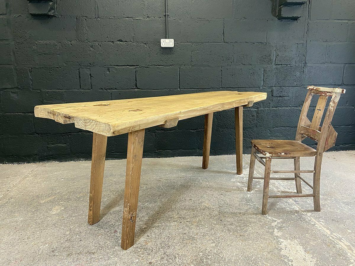 An Early 20th Century Hardwood Butchers Table Or Pig Bench From Hungary