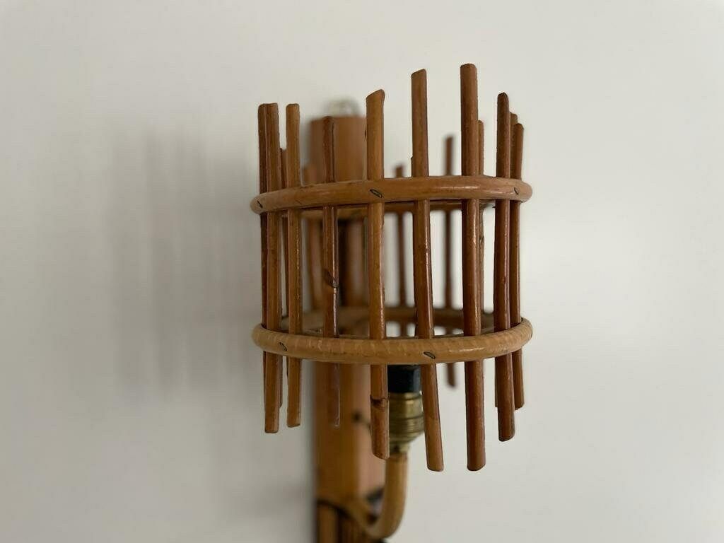 Italian Mid Century Bamboo Pair Of Wall Lamps, 50s/60s, Italy photo buy