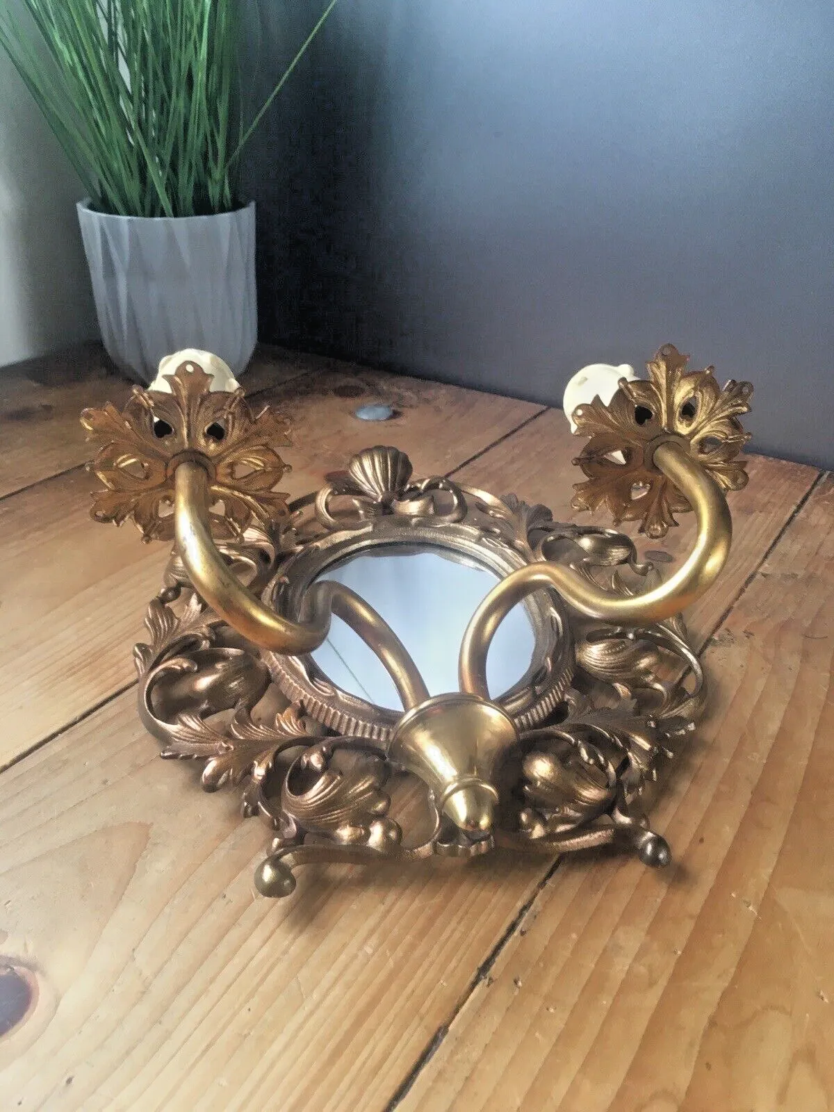 Antique Louis XV French Gilt Bronze Rococo Mirror Sconce Wall Light Beatrice photo buy