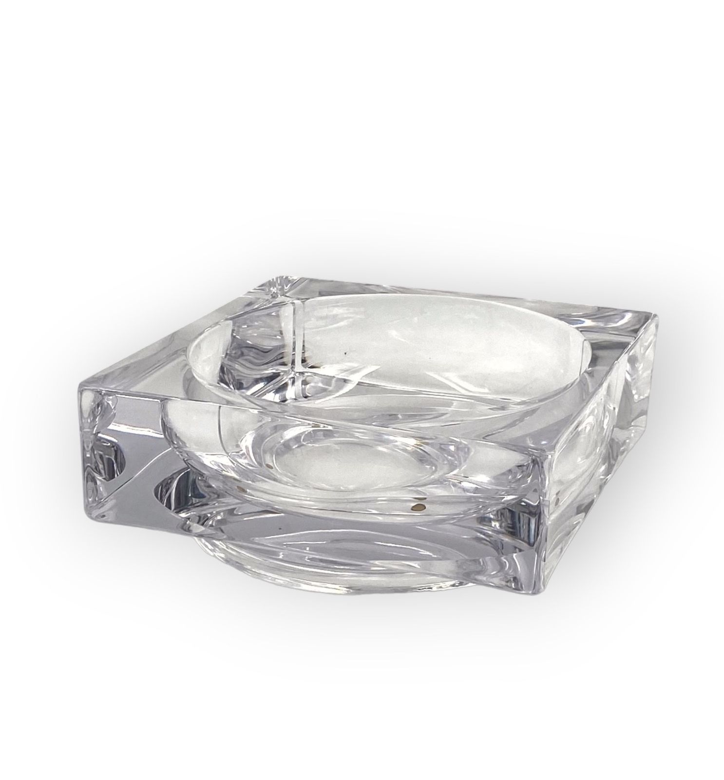 photo for sale Monumental Molded Crystal Ashtray, Sevres France 1970s