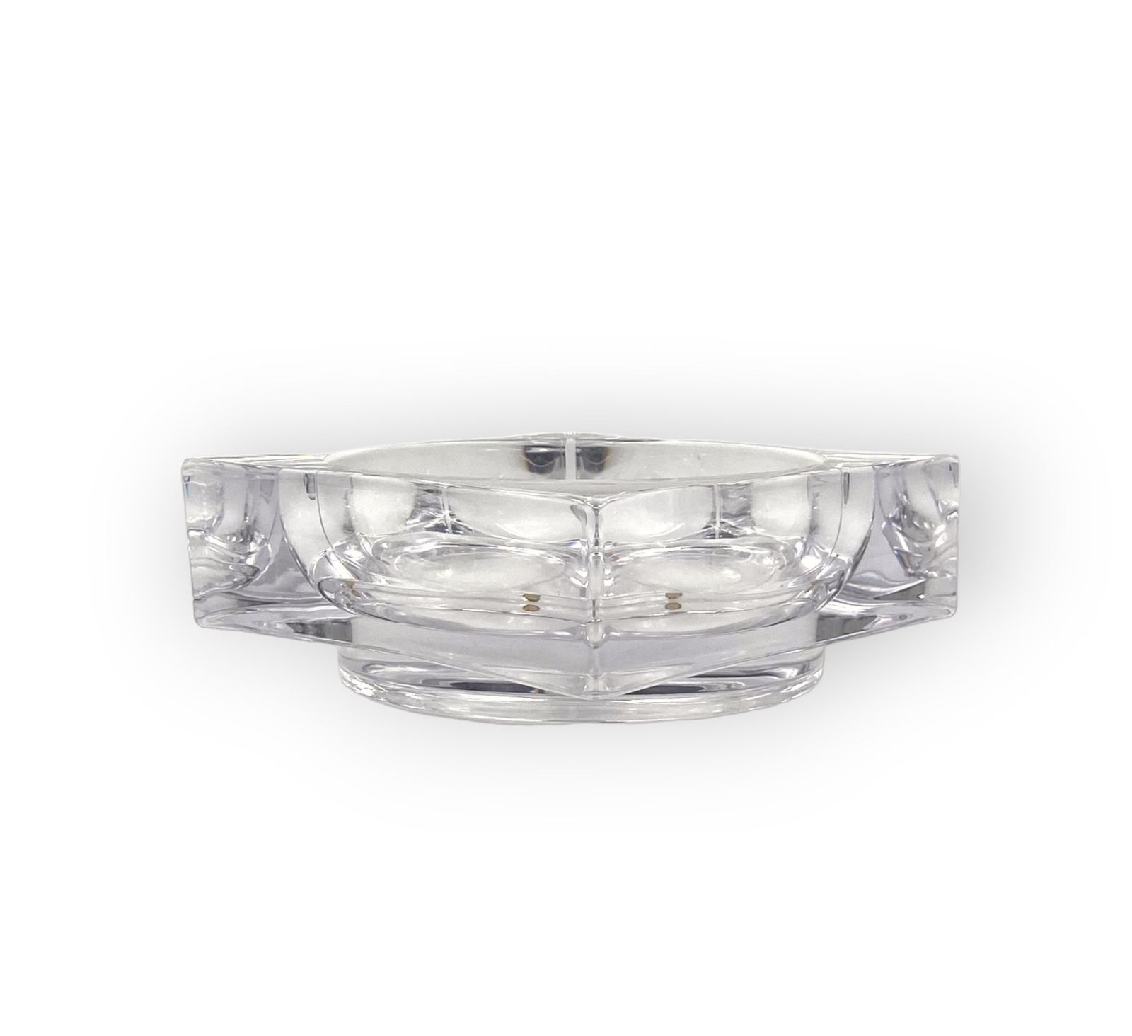 450.0 Monumental Molded Crystal Ashtray, Sevres France 1970s photo