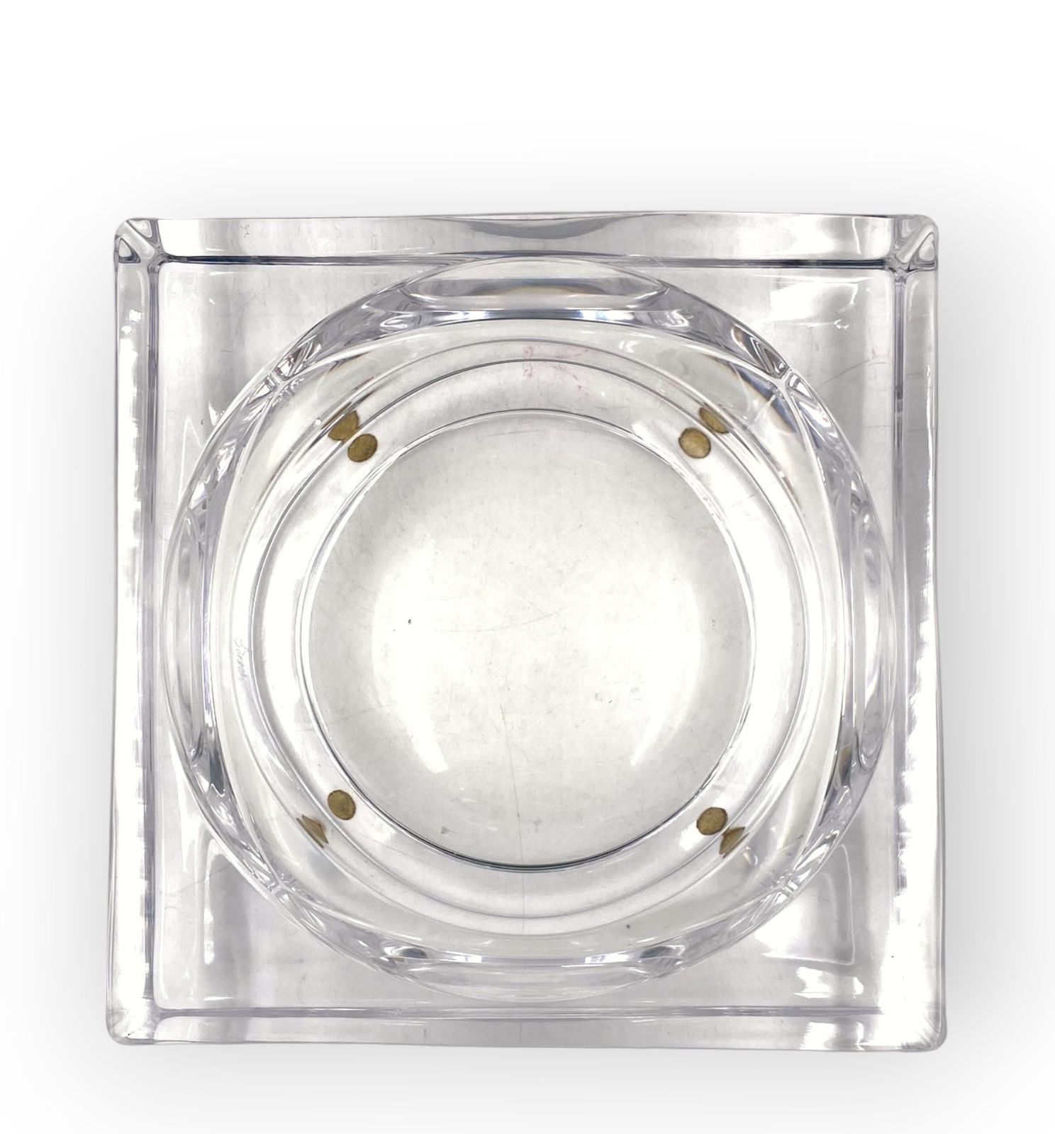 photo vinterior Monumental Molded Crystal Ashtray, Sevres France 1970s
