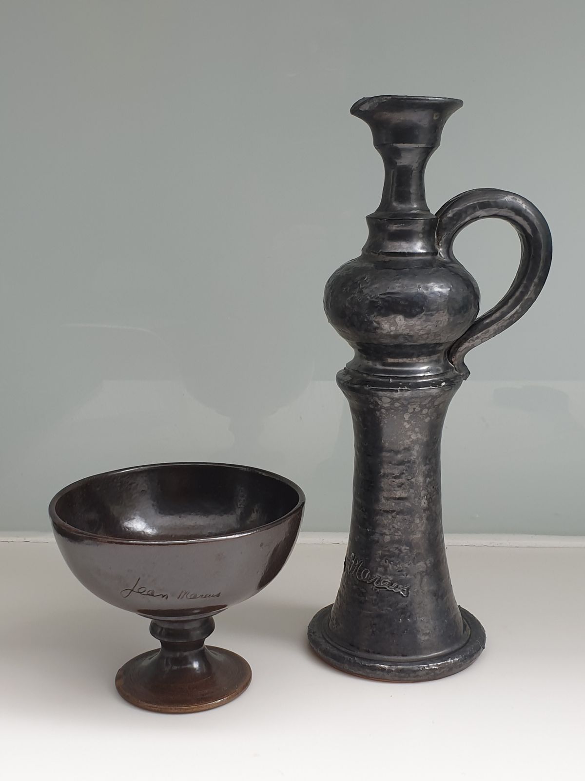 Mid Century Modern Jug And Bowl By Jean Marais