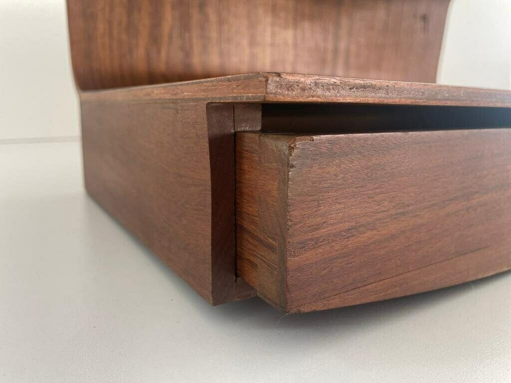 photo furniture Italian Wood Floating Shelf With Drawer, 60s, Italy