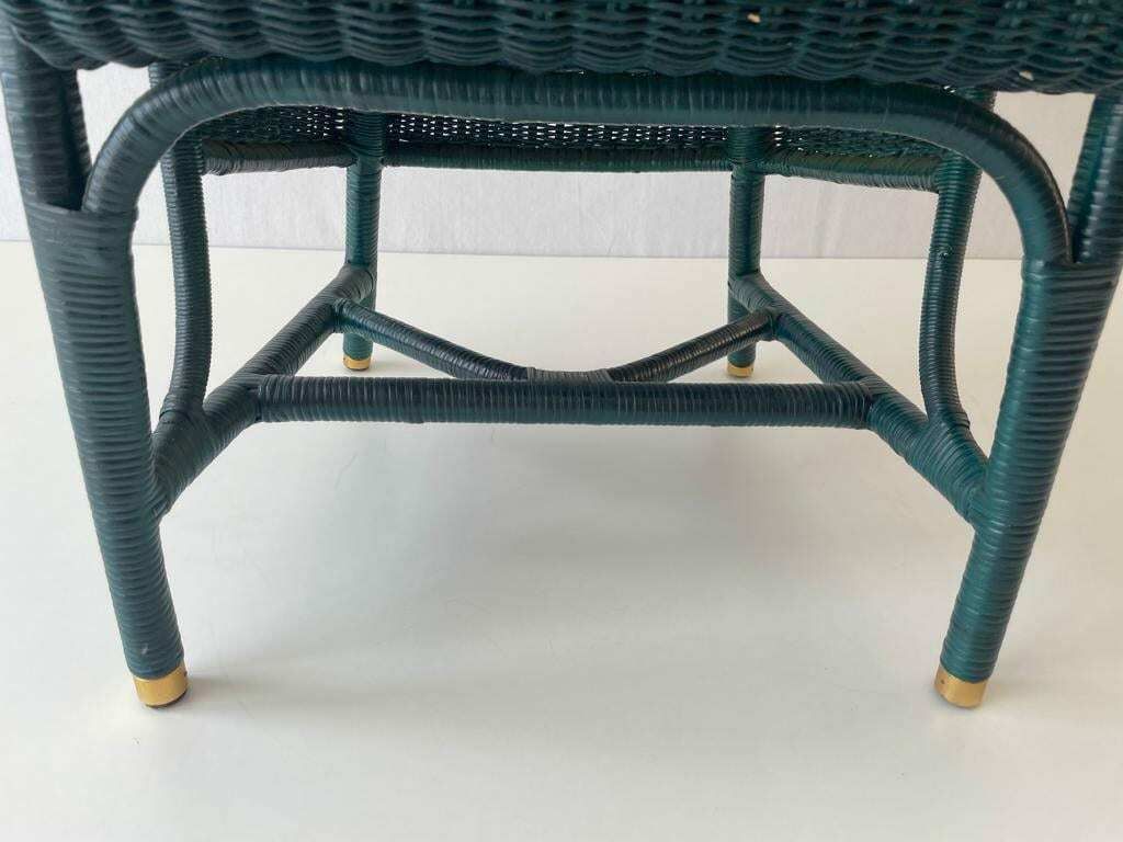 photo furniture Green Wicker Armchairs With Gold Foot Detail, 60s/70s, Germany