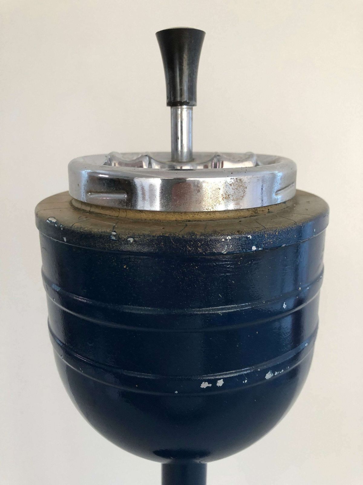photo furniture Blue Metal Tall Industrial Ashtray, 1970s, Germany