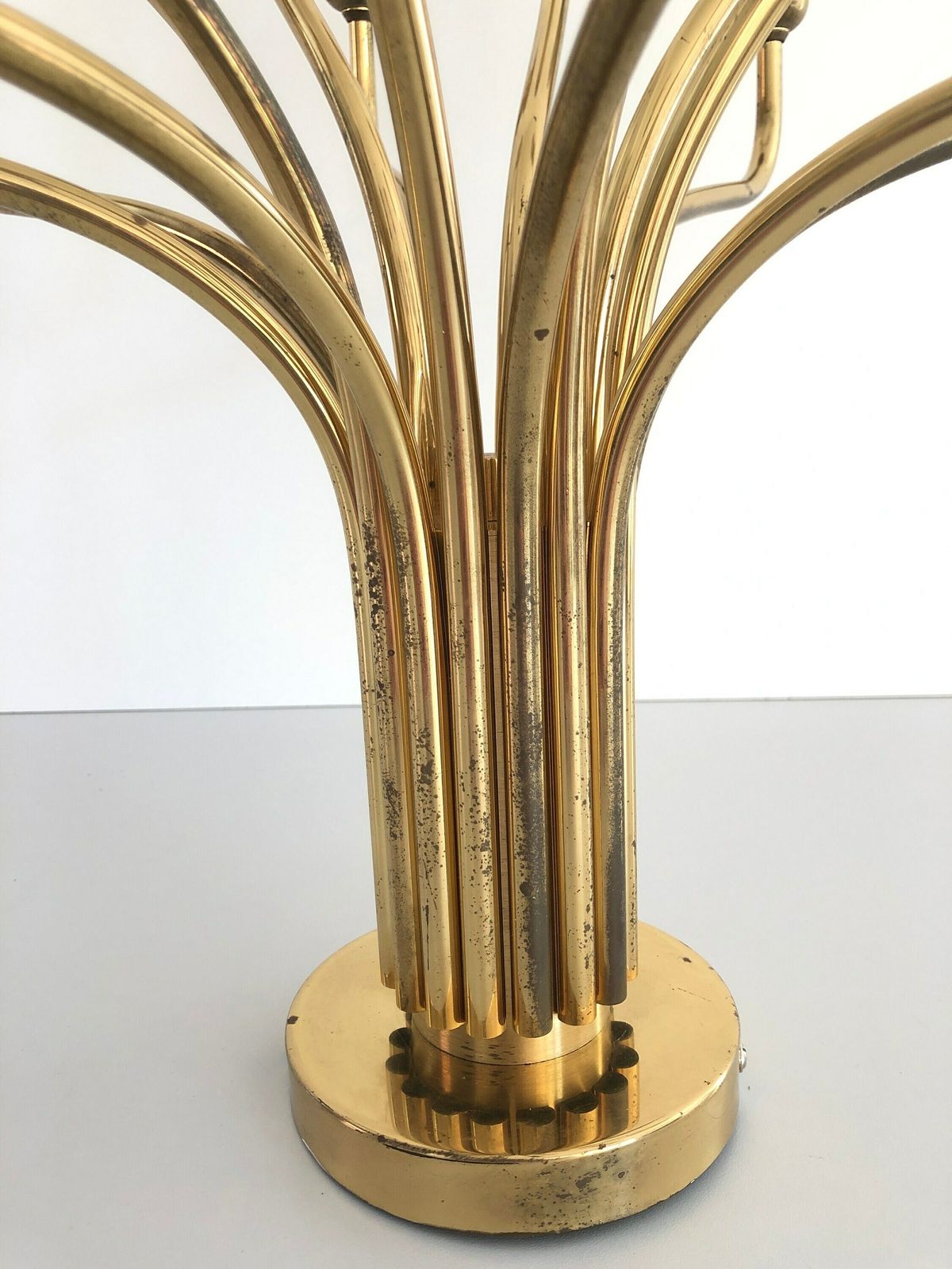 Exceptional 16 Armed Full Brass Sputnik Chandelier By Wkr, 1970s, Germany photo vintage